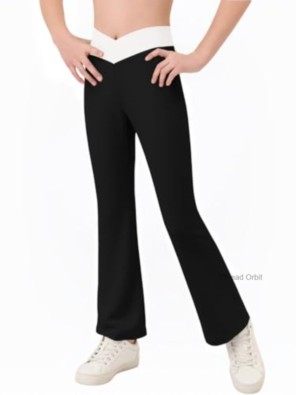 Girls Flare Leggings High Waisted Bootcut Pants Kids Bell Bottoms 5-14Y